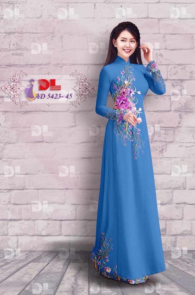 Vải áo dài hoa ngay eo DLAD-5423 - Ảnh 10
