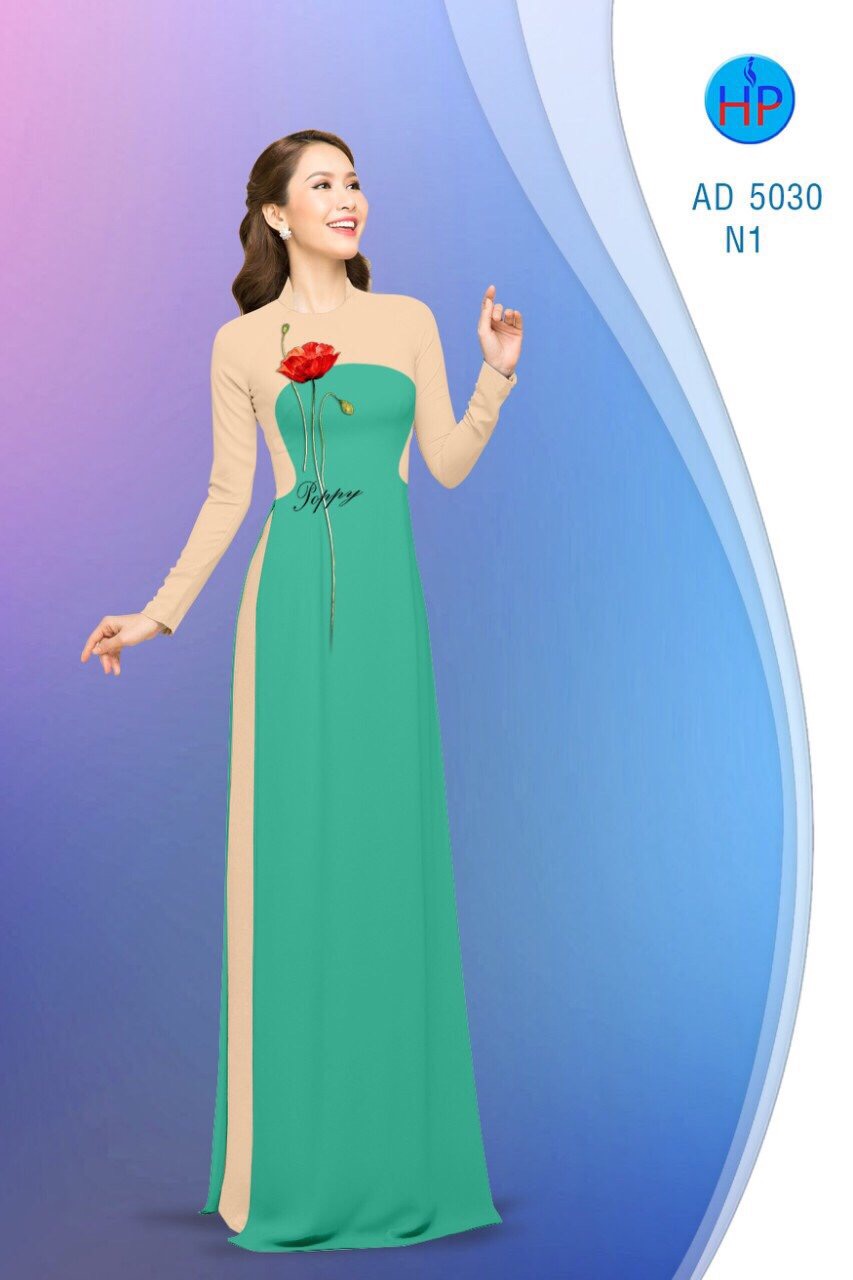 Vải áo dài hoa poppy AD 5030 - Ảnh 2
