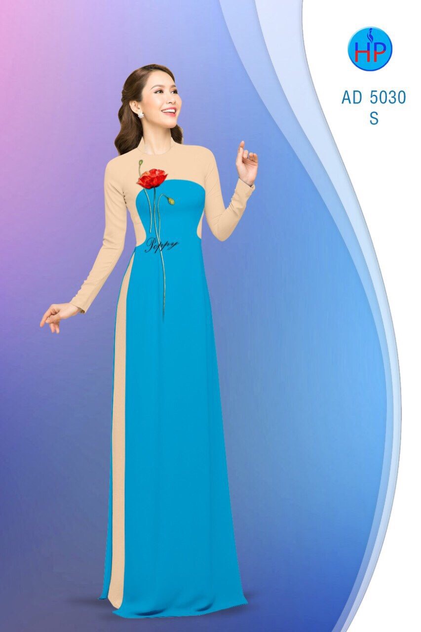 Vải áo dài hoa poppy AD 5030 - Ảnh 4