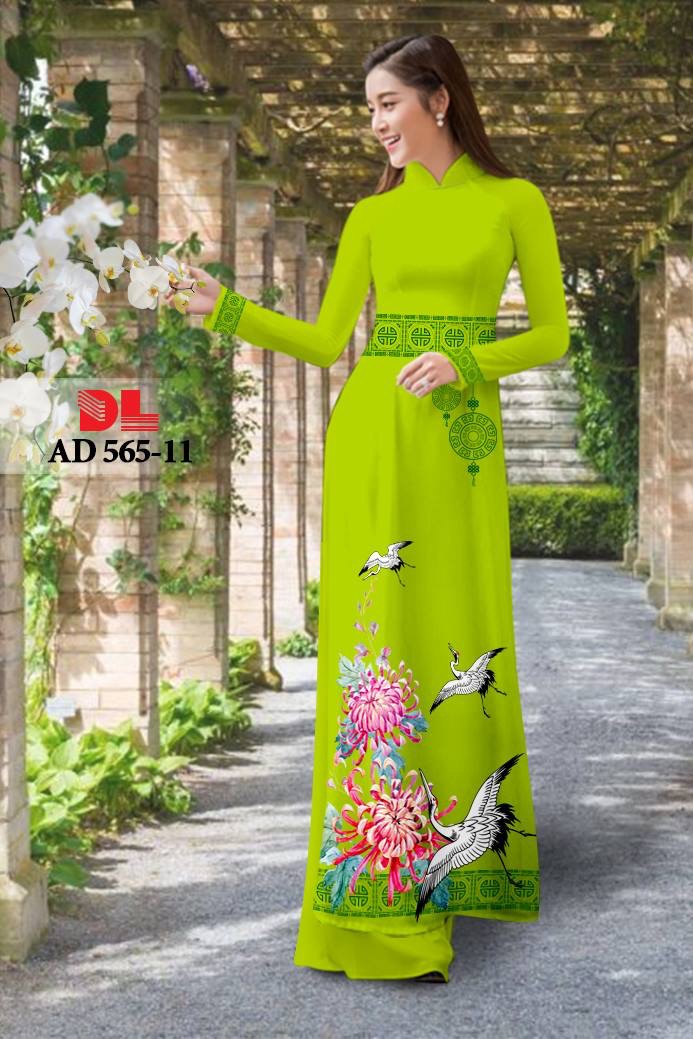 Vải áo dài hoa và hạc DLAD-565 - Ảnh 13