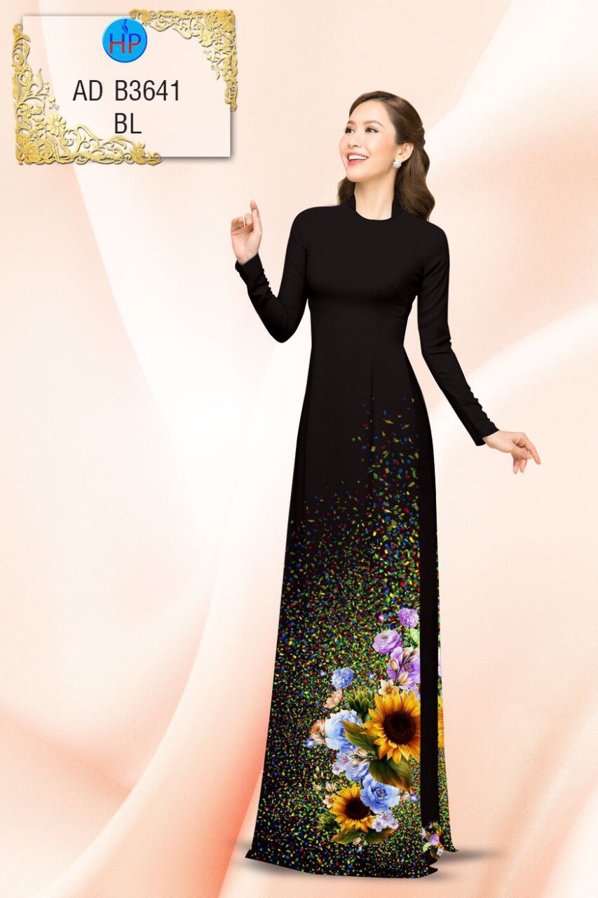 Vải áo dài hoa hướng dương AD B3641 - Ảnh 8