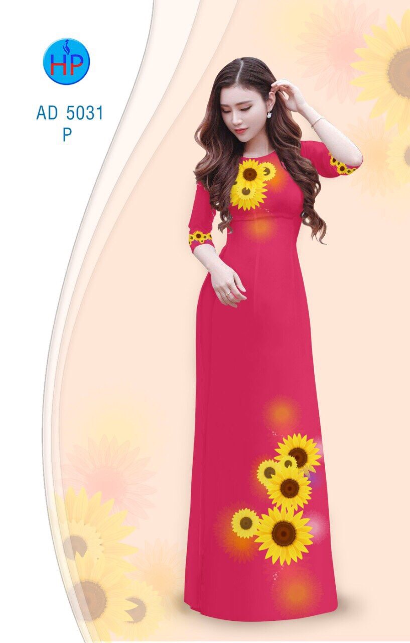 Vải áo dài hoa hướng dương AD 5031