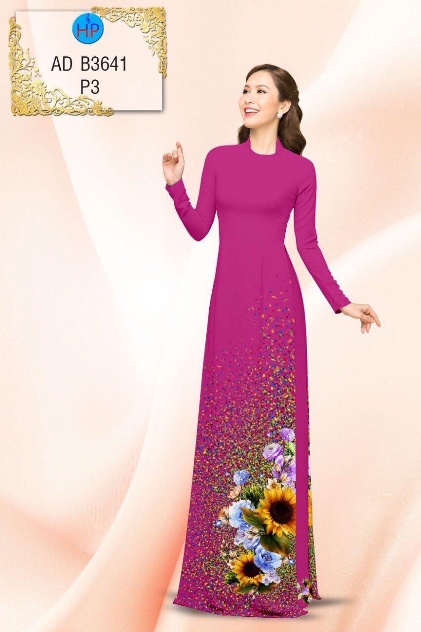 Vải áo dài hoa hướng dương AD B3641 - Ảnh 12