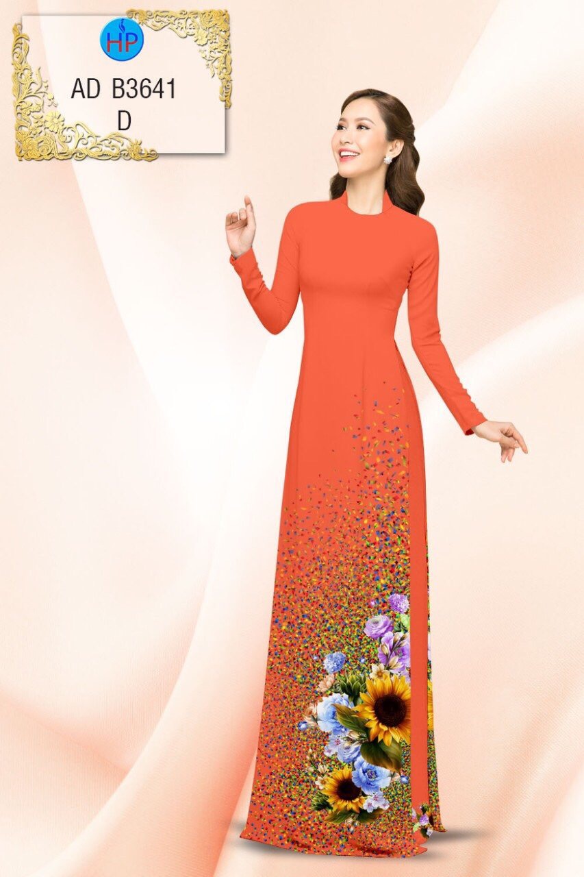Vải áo dài hoa hướng dương AD B3641