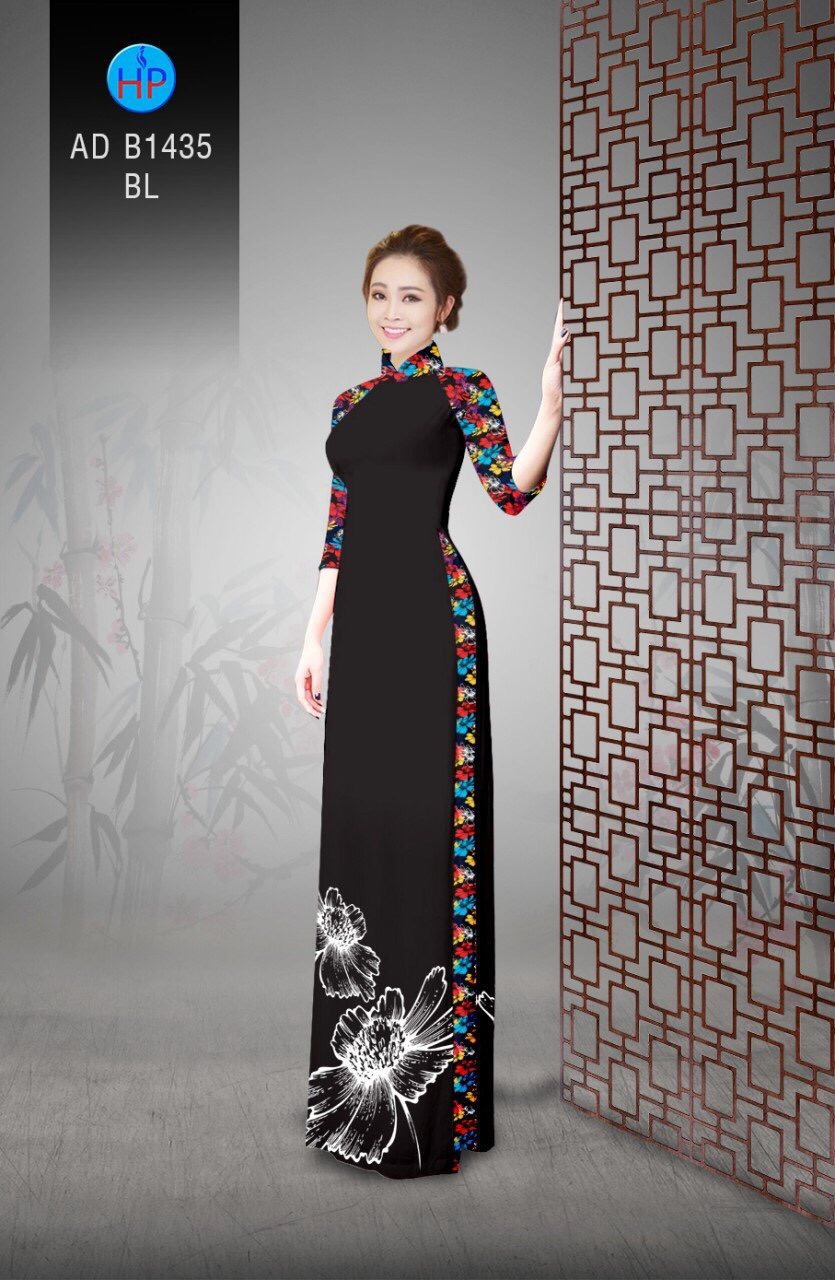Vải áo dài hoa 3d AD B1435 - Ảnh 6