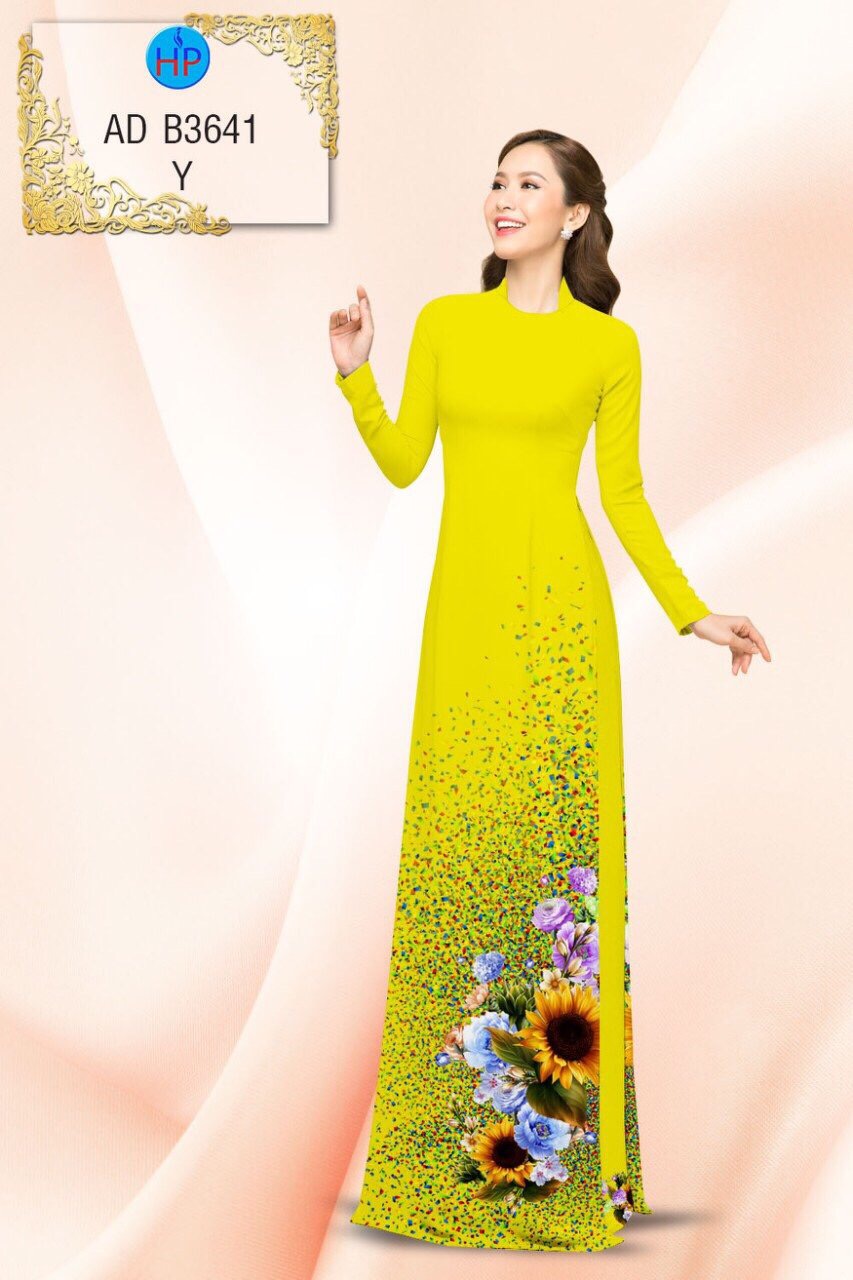 Vải áo dài hoa hướng dương AD B3641 - Ảnh 10