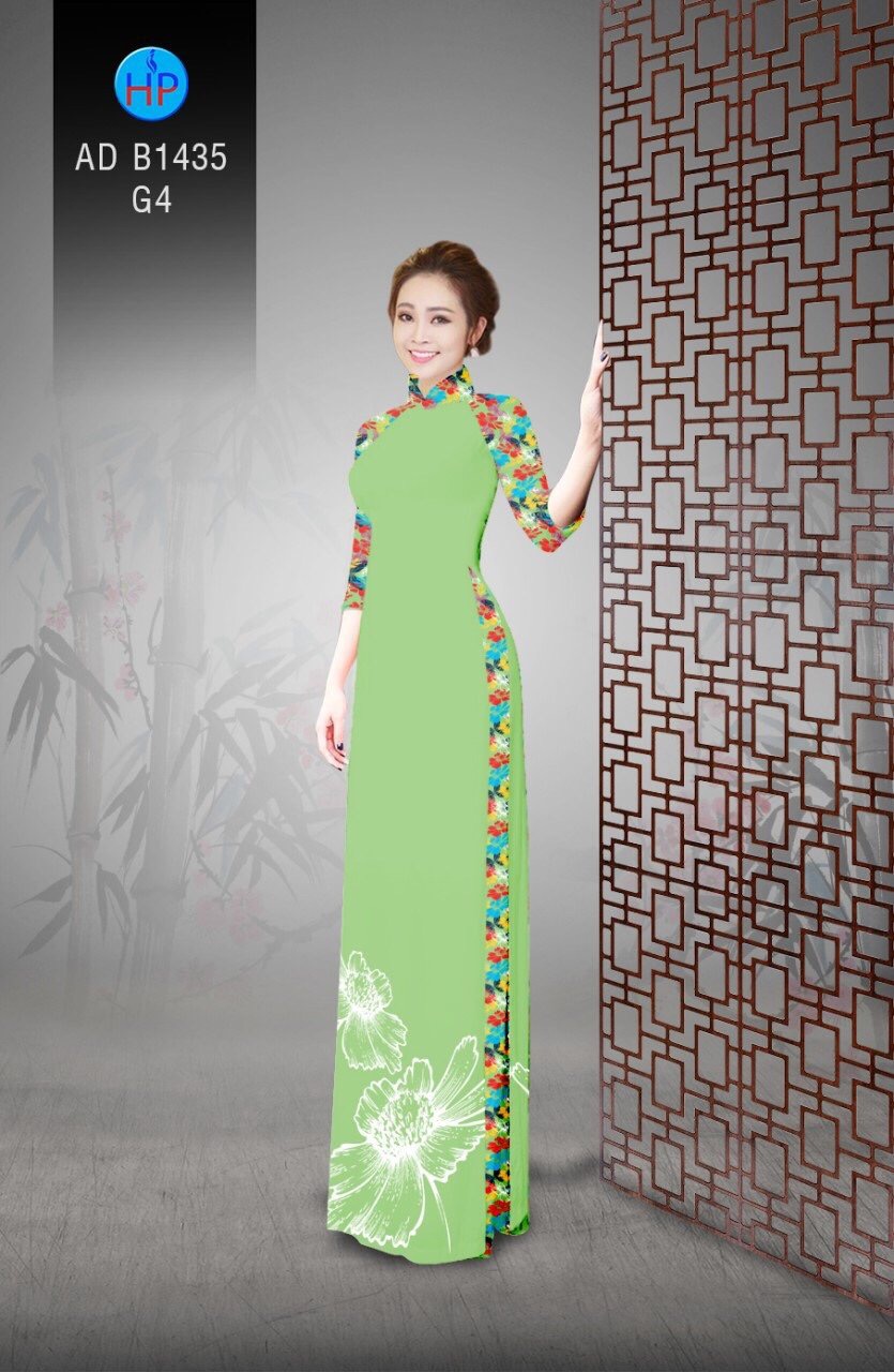 Vải áo dài hoa 3d AD B1435 - Ảnh 13