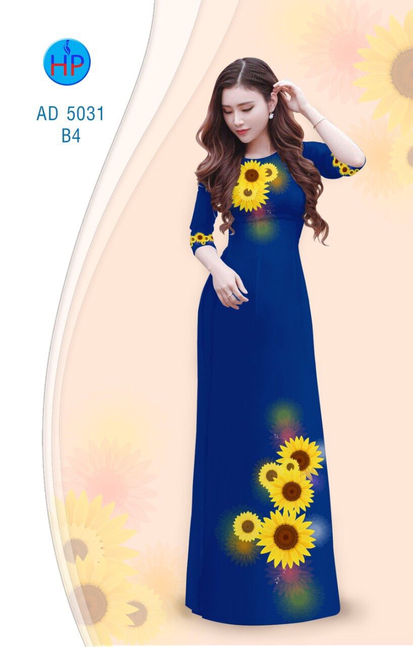 Vải áo dài hoa hướng dương AD 5031 - Ảnh 9