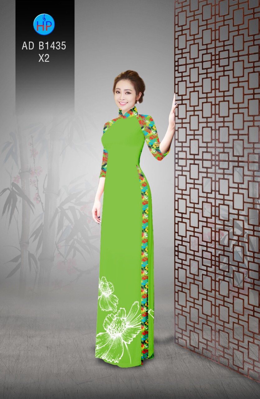 Vải áo dài hoa 3d AD B1435 - Ảnh 14