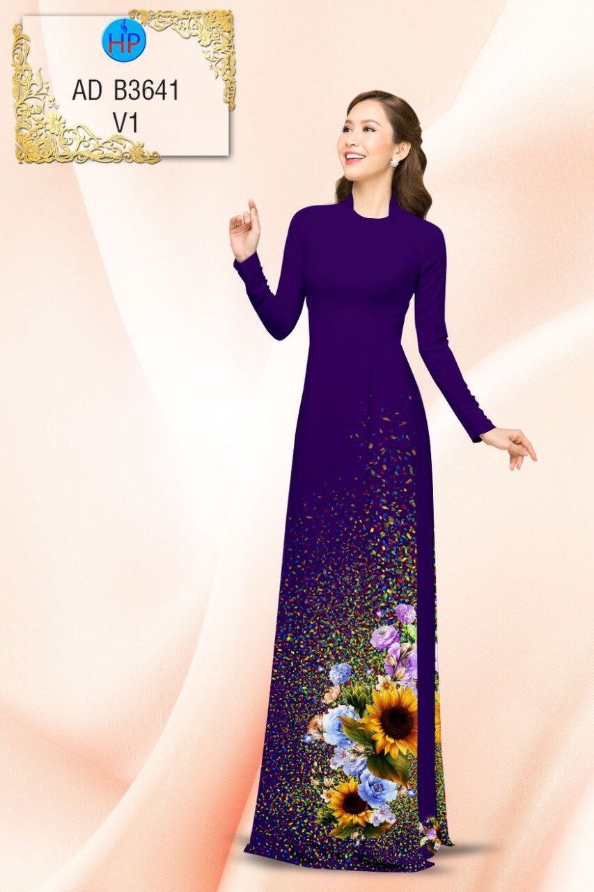 Vải áo dài hoa hướng dương AD B3641 - Ảnh 6