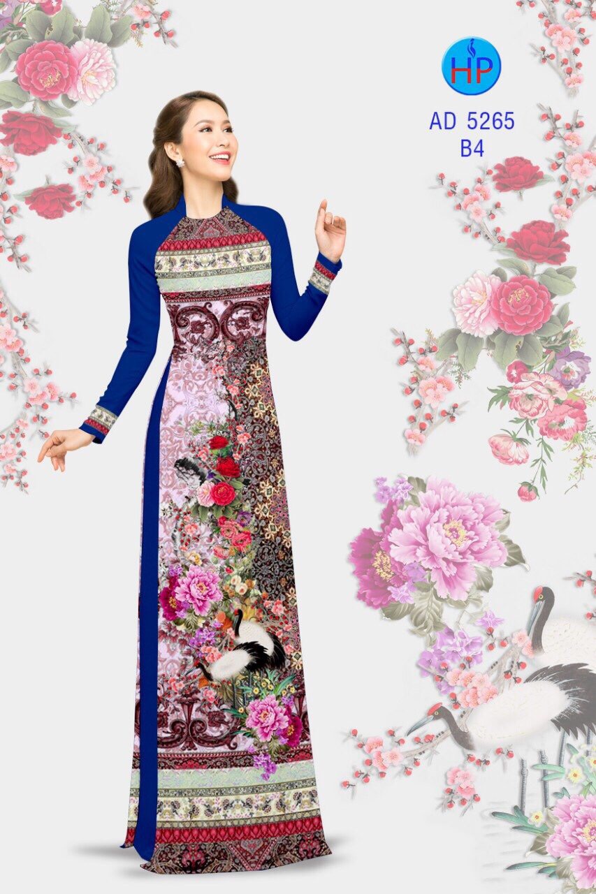 Vải áo dài hoa mẫu đơn AD 5265 - Ảnh 16