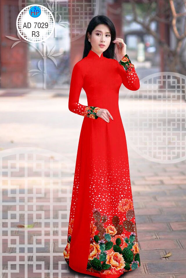 Vải áo dài hoa mẫu đơn AD 7029 - Ảnh 9