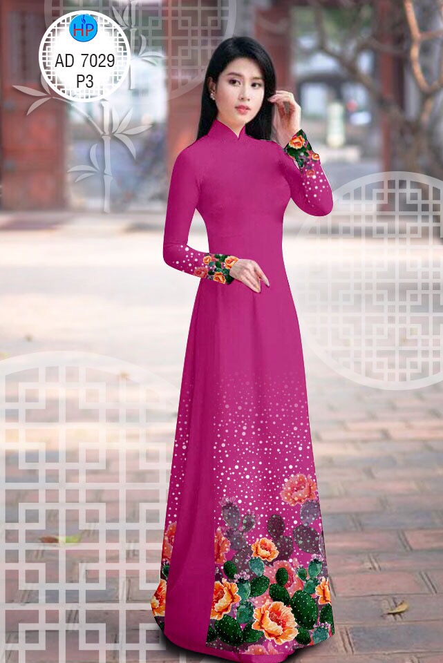 Vải áo dài hoa mẫu đơn AD 7029 - Ảnh 19