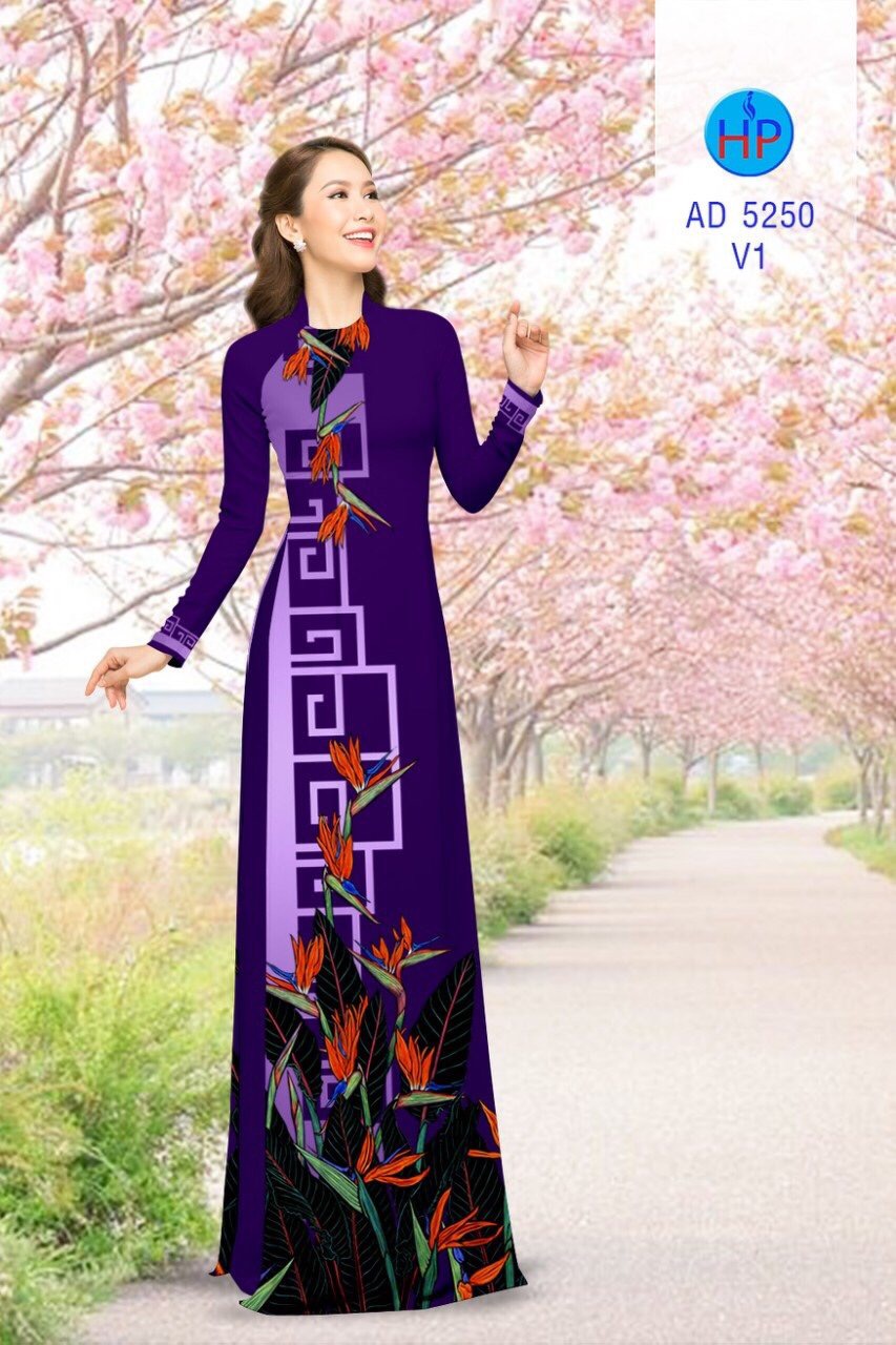 Vải áo dài hoa thiên điểu AD 5250 - Ảnh 9