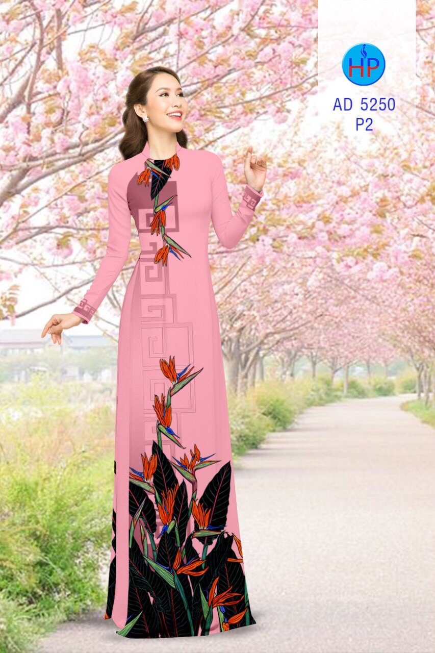 Vải áo dài hoa thiên điểu AD 5250 - Ảnh 3