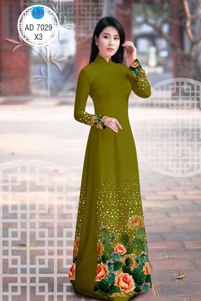 Vải áo dài hoa mẫu đơn AD 7029 - Ảnh 6