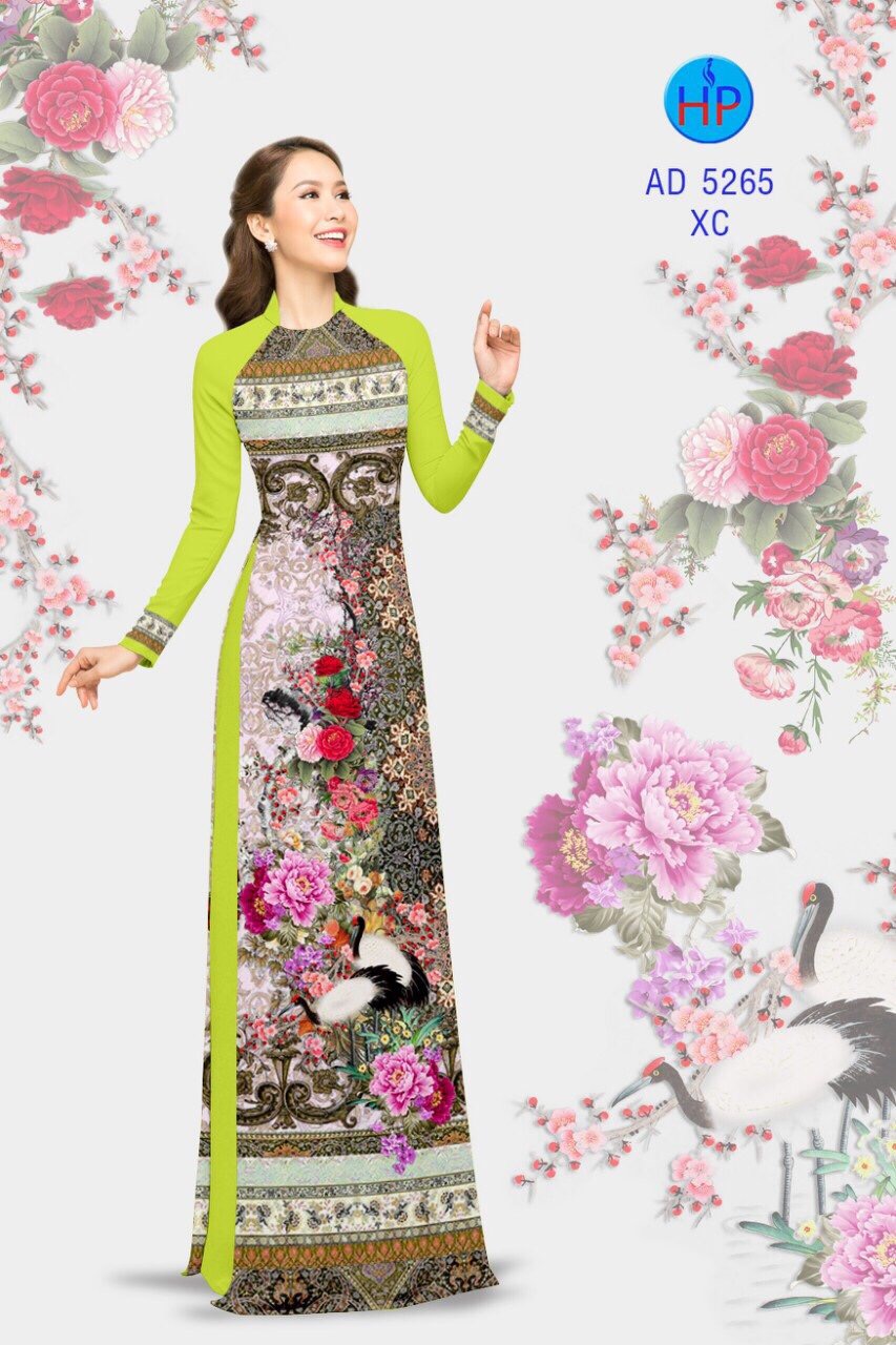 Vải áo dài hoa mẫu đơn AD 5265 - Ảnh 8