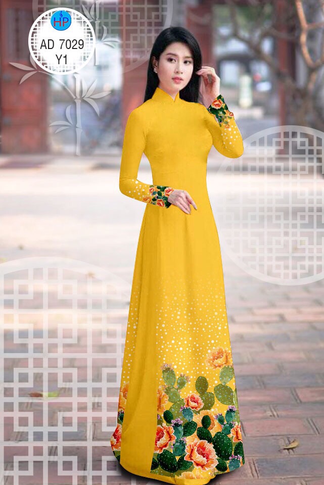 Vải áo dài hoa mẫu đơn AD 7029 - Ảnh 14