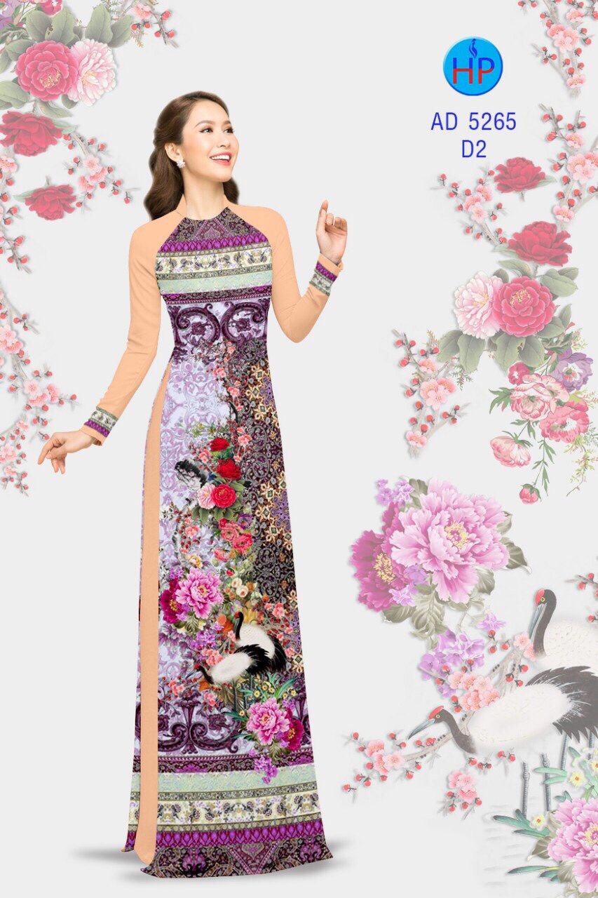 Vải áo dài hoa mẫu đơn AD 5265 - Ảnh 11
