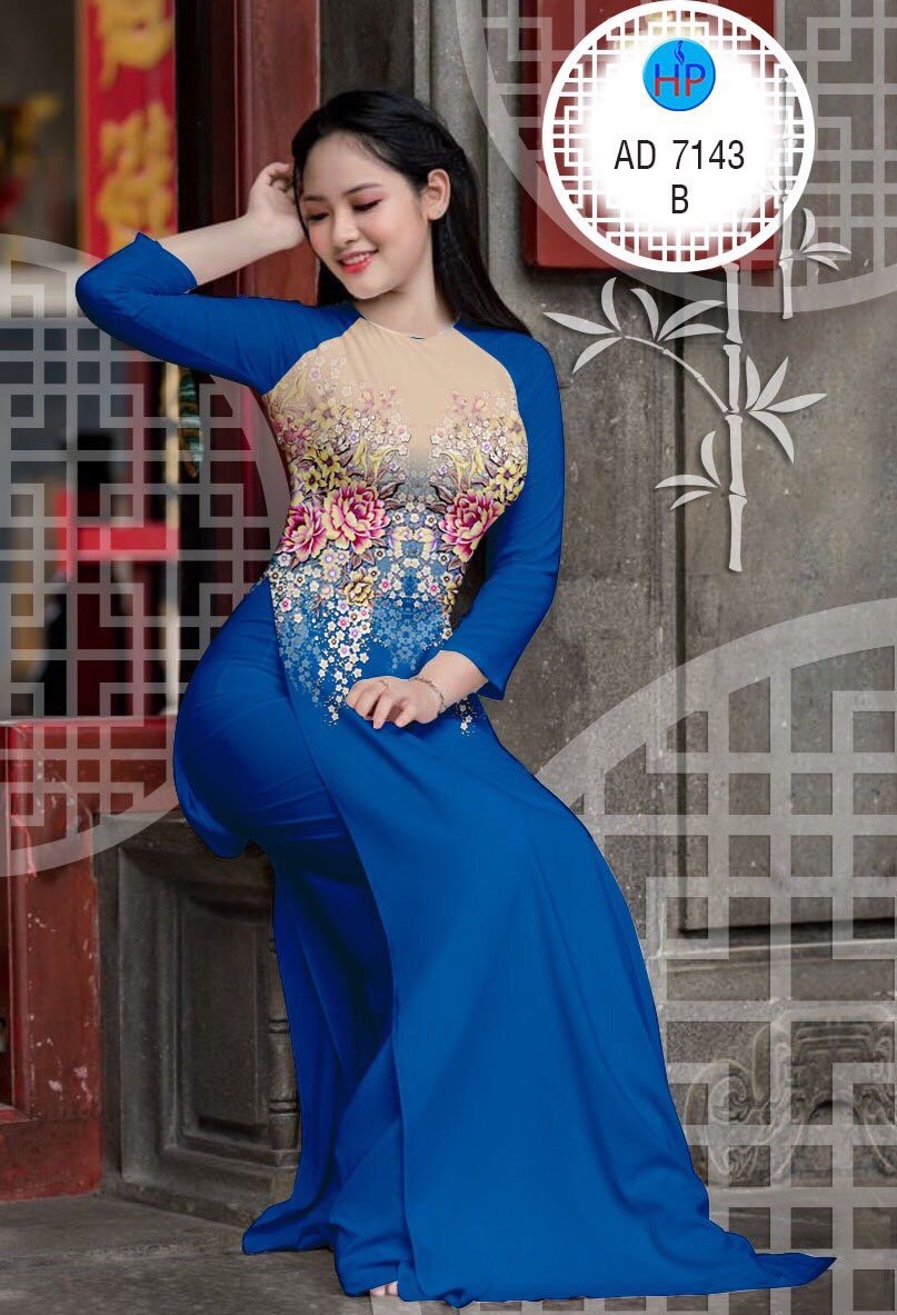 Vải áo dài hoa mẫu đơn AD 7143 - Ảnh 15