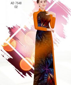 Vải áo dài hoa ảo AD 7548