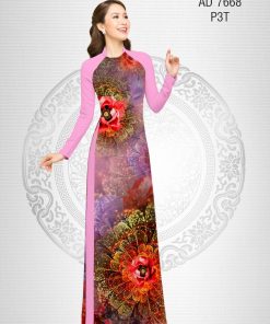 Vải áo dài hoa ảo AD 7668