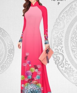 Vải áo dài hoa bồ công anh AD B4071