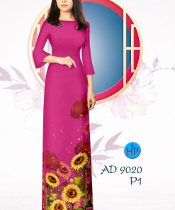 Vải áo dài hoa hướng dương AD 9020