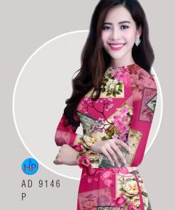 Alternative view of Vải áo dài hoa nguyên áo AD 9146