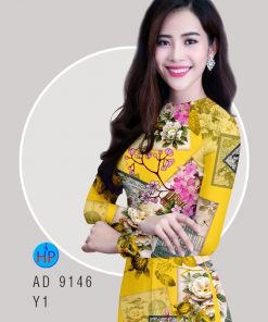 Vải áo dài hoa nguyên áo AD 9146