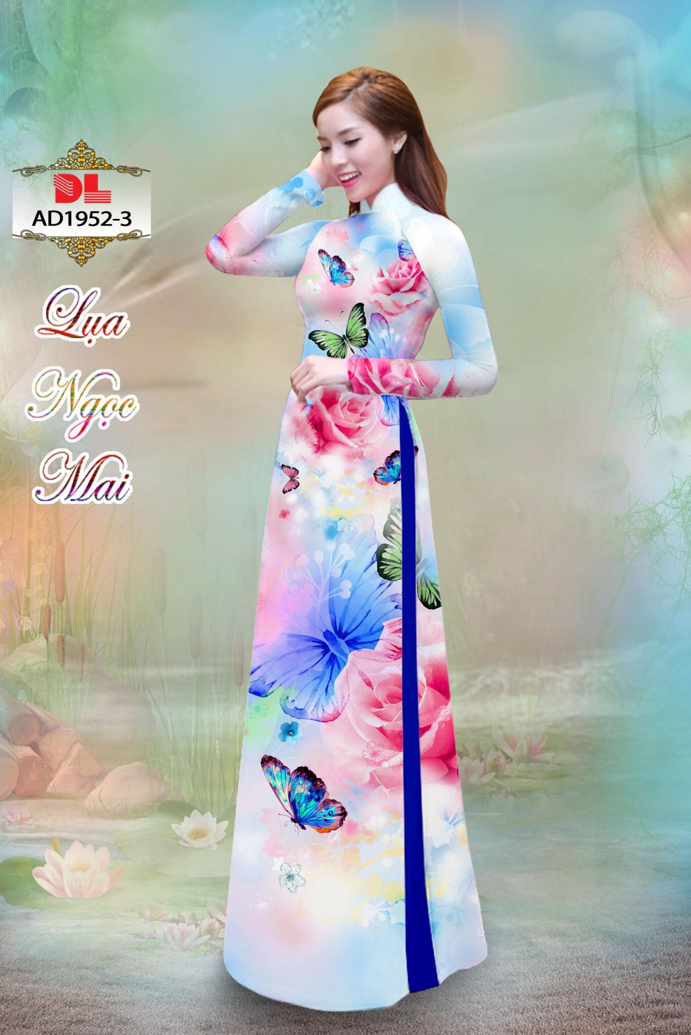 Vải áo dài hoa văn DLAD-1952 - Ảnh 9