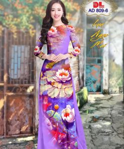 Vải áo dài hoa sen DLAD-809