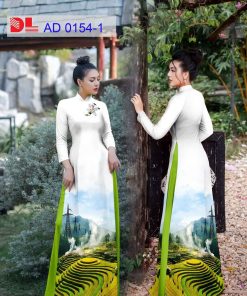 Vải áo dài phong cảnh DLAD-0154