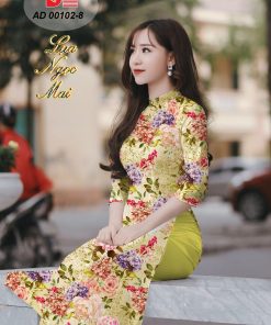 Alternative view of Vải áo dài hoa nguyên áo DLAD-00102