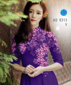 Vải áo dài hoa đào AD 9313