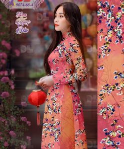 Vải áo dài hoa nhí DLAD-9074