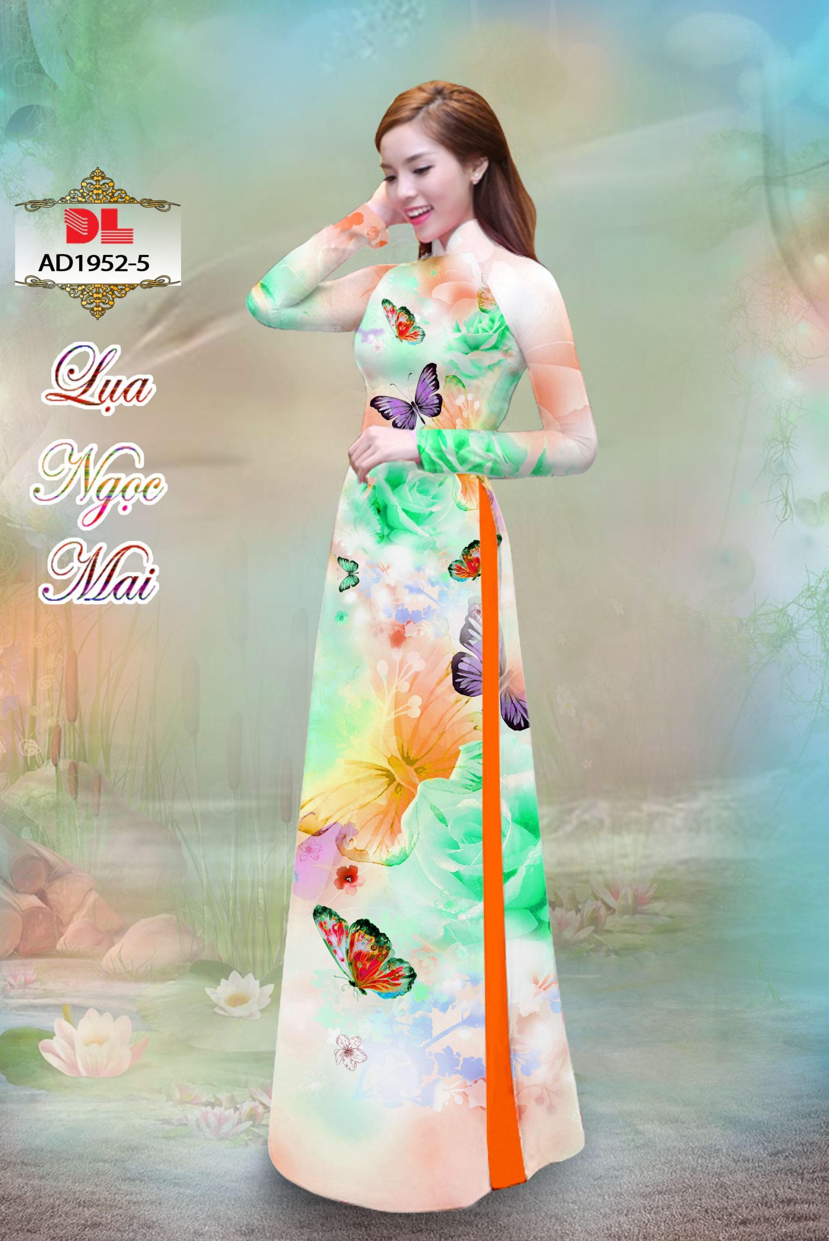 Vải áo dài hoa văn DLAD-1952 - Ảnh 2