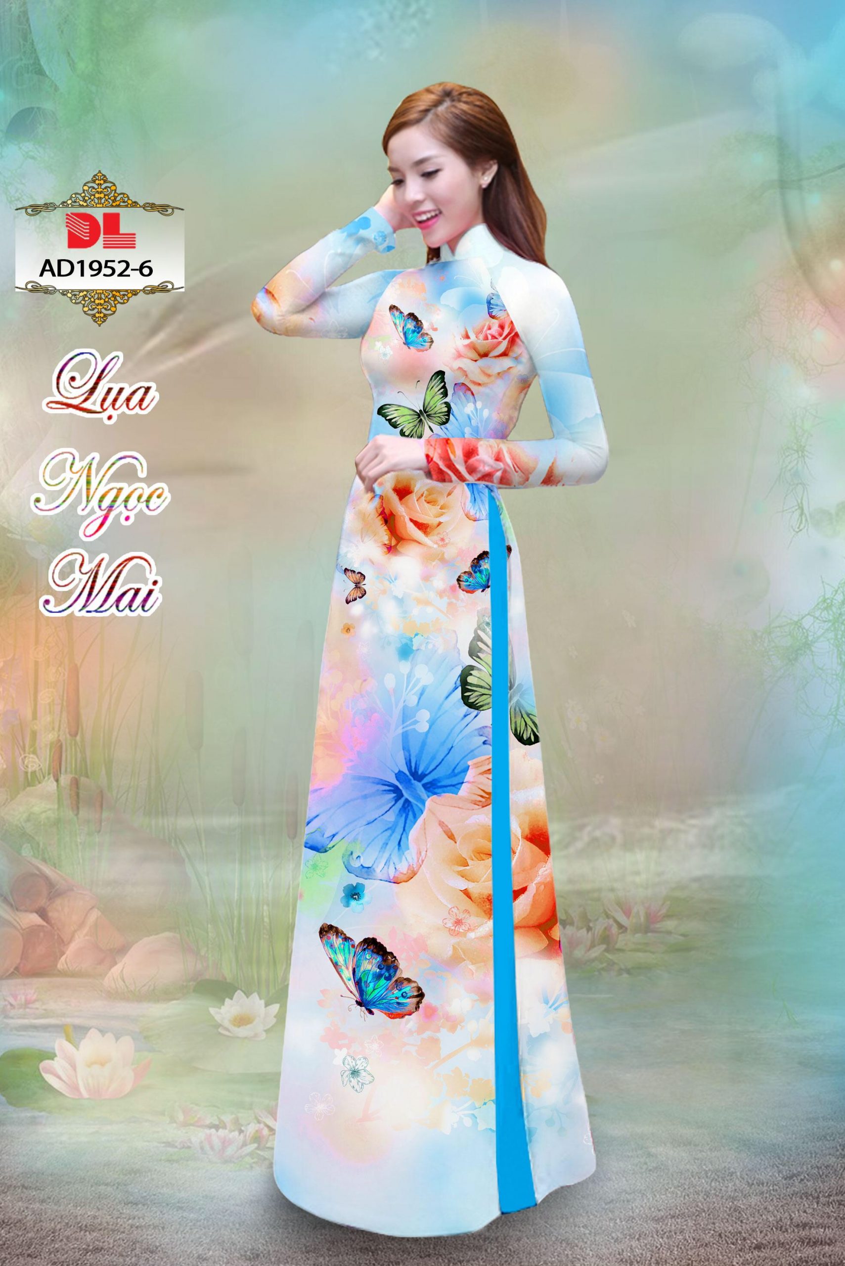 Vải áo dài hoa văn DLAD-1952 - Ảnh 3