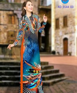 Vải áo dài chim công AD 5544