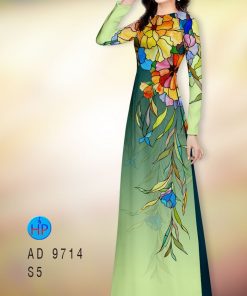 Alternative view of Vải áo dài hoa 3d AD 9714