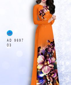 Vải áo dài hoa 3d AD 9697