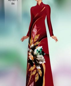 Vải áo dài hoa 3d AD 8011