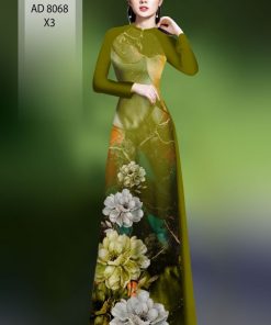 Vải áo dài hoa 3d AD 8068