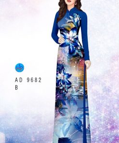 Vải áo dài hoa 3d AD 9682