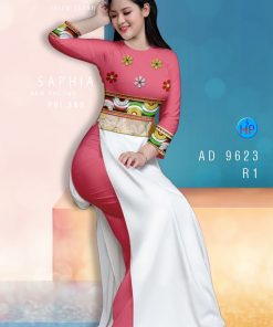 Vải áo dài hoa 3d AD 9623