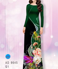 Vải áo dài hoa 3d AD 9645