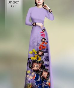 Alternative view of Vải áo dài hoa 3d AD 6967