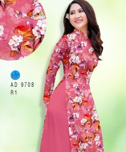 Vải áo dài hoa nguyên áo AD 9708