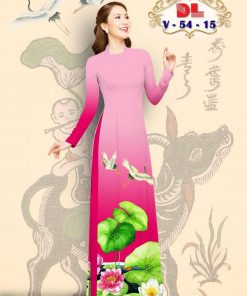 Vải áo dài hoa sen DLV-54