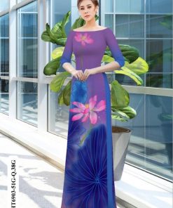 Vải áo dài hoa sen HT6903